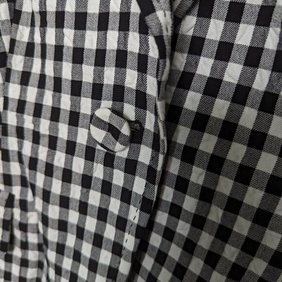 Escada Checked Black and White Seersucker 100% Cotton Blazer - Picture 3 of 16